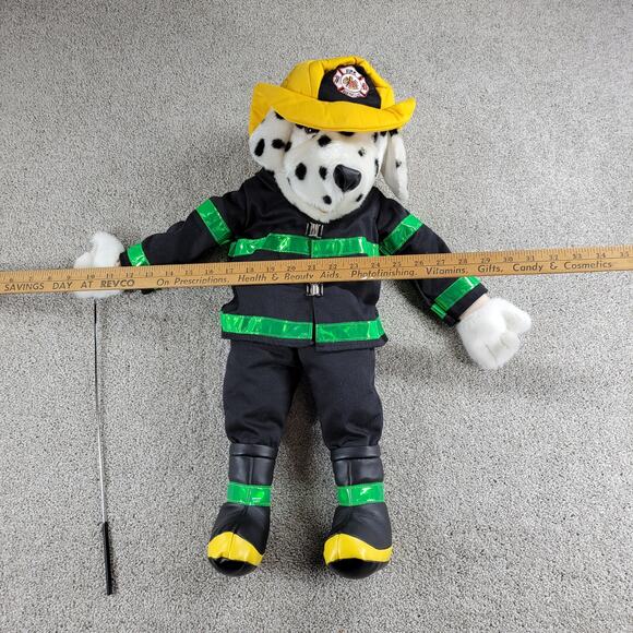 Silly Puppets Fireman Dog Puppet 23" Dalmatian Animal Plush 2008 Rod - Picture 15 of 16